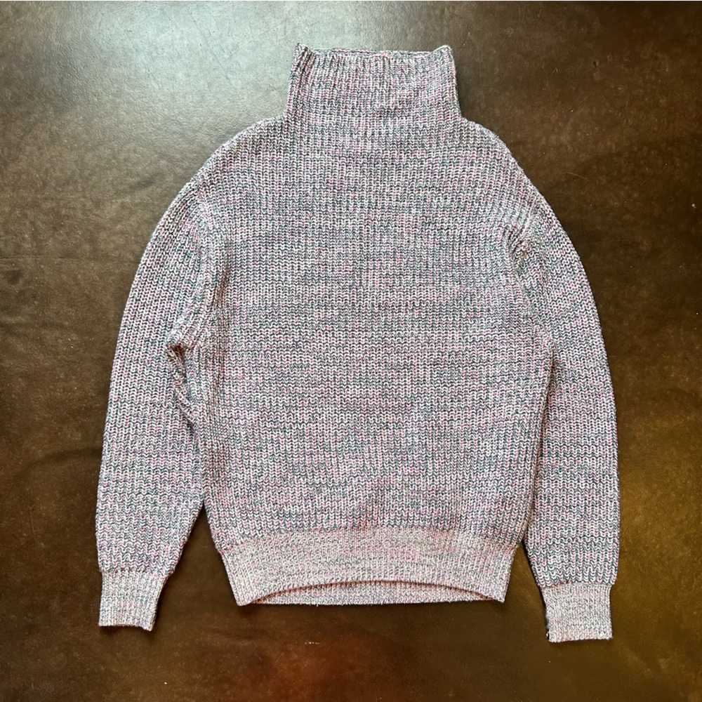 Wilfred Montpellier pink/ green marle 100% merino wool turtleneck- size xs